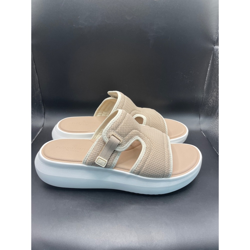 Clarks Cloudsteppers Mira Tide Sandal Womens 10 Beige Platform Slide 26178434075